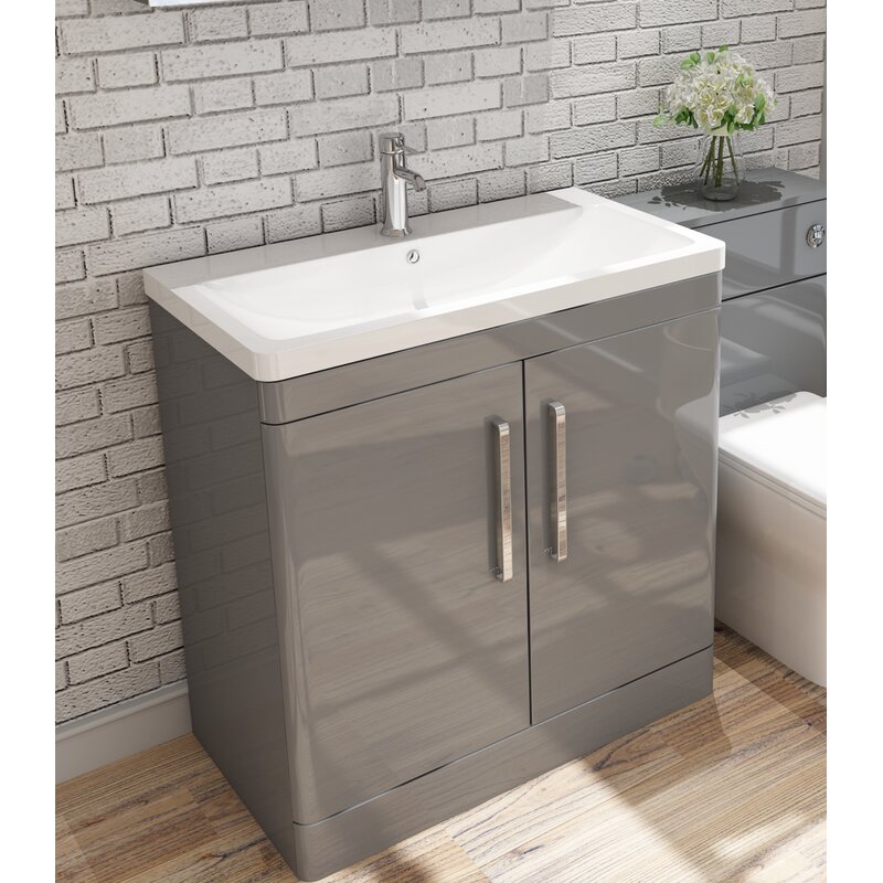 Metro Lane Johannes 800mm Free-standing Single Vanity Unit | Wayfair.co.uk